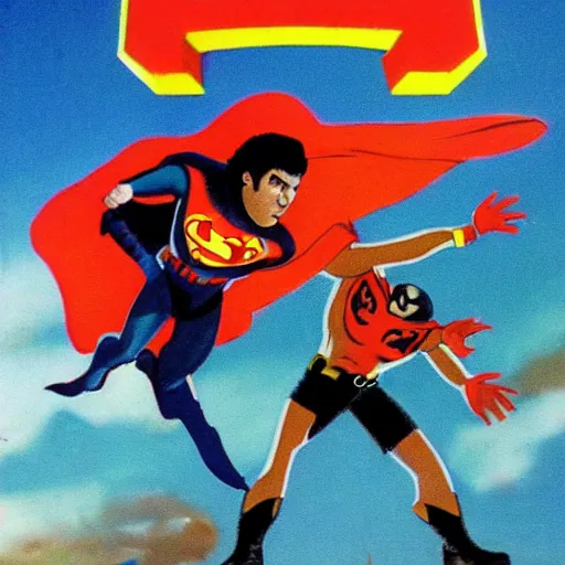 Prompt: pepon nieto as a superhero saving a young boy