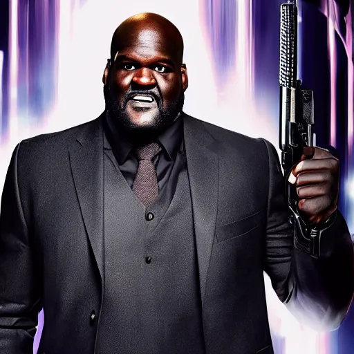 Image similar to shaquille o'neal as john wick