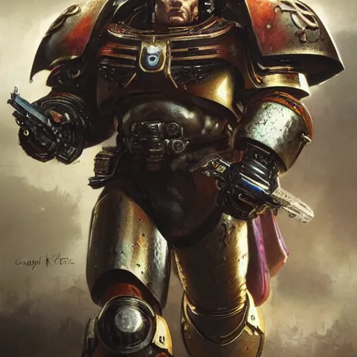 Image similar to Henry Cavill as a Space Marine Primarch, Sci-Fi closeup character art by Neil Roberts and Marc Lee and Vladimir Krisetskiy and Donato Giancola and Craig Mullins, digital art, trending on artstation