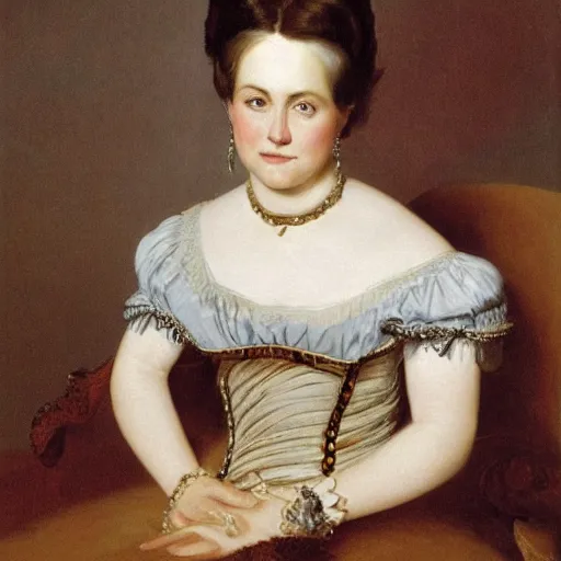 Prompt: portrait of wilhelmine sulzer, by german painter joseph karl stieler ( 1 8 3 8 ). schonheitengalerie