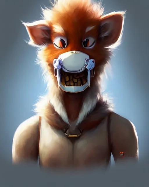 Image similar to character concept art of a cute male anthropomorphic furry | | adorable muzzle, key visual, realistic shaded perfect face, fine details by stanley artgerm lau, wlop, rossdraws, james jean, andrei riabovitchev, marc simonetti, and sakimichan, trending on weasyl