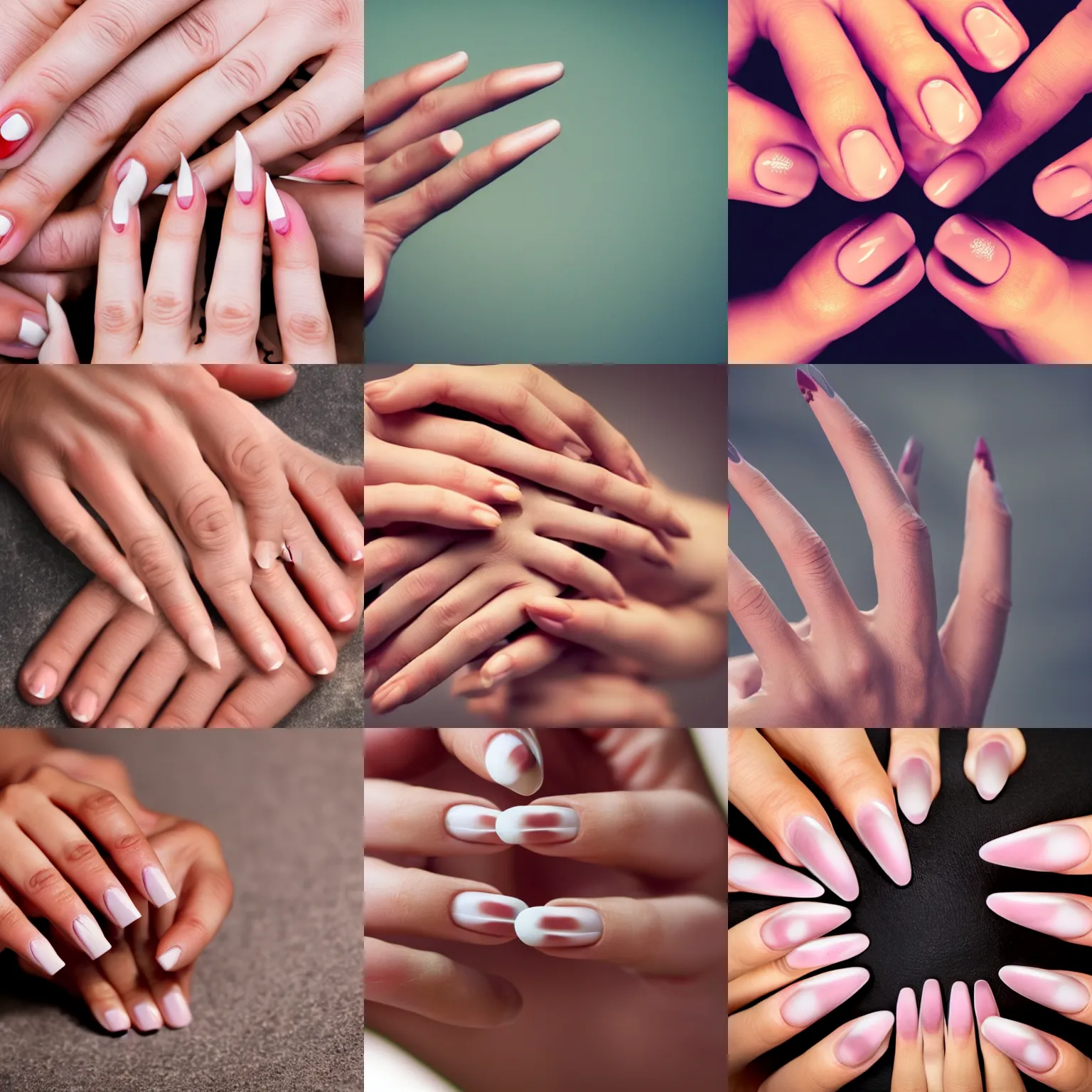 Prompt: hand photography, fingernails photo, physiologically correct human hands