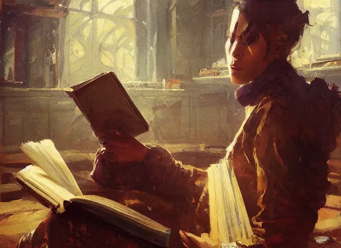 Prompt: oil painting of mysterious book, wonderful masterpiece by greg rutkowski, beautiful cinematic light, american romanticism by greg manchess, creation by tyler edlin