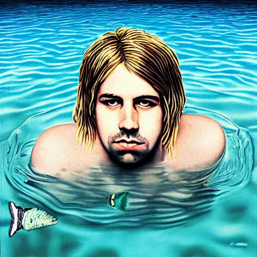 Prompt: nirvana nevermind album cover, by aidan hughes