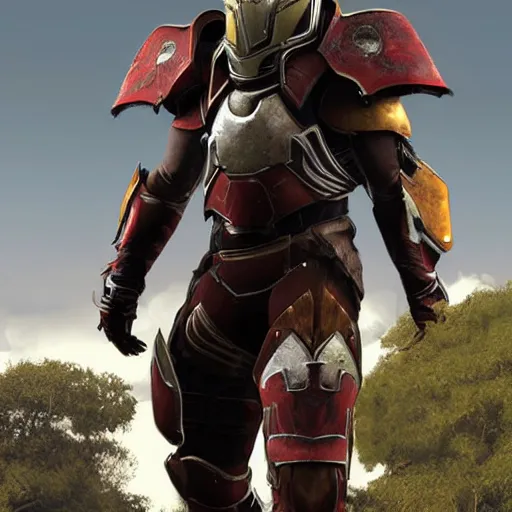 Image similar to Destiny Iron Banner armor, hyper realistic, concept art