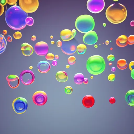 Prompt: a group of bubbles floating in the air, a computer rendering by Alberto Seveso, behance, generative art, rendered in cinema4d, octane render, photoillustration