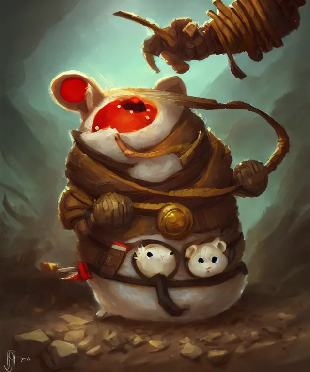 Image similar to anthropomorphic hamster ninja eating sushi, ninja outfit, two arms, standing in a beautiful landscape, cute and adorable, dnd character art portrait, matte fantasy painting, deviantart artstation, by jason felix by steve argyle by tyler jacobson by peter mohrbacher, cinematic lighting