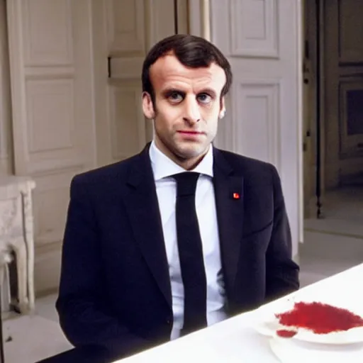 Image similar to Emmanuel Macron with a beard in American Psycho (1999)