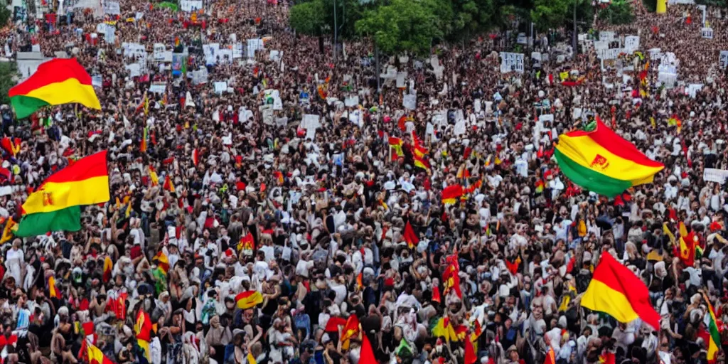 Prompt: protests against the dilma government, spain