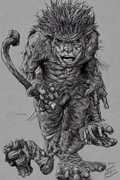 Prompt: hunched troll, highly detailed, digital art, sharp focus, trending on art station, kentaro miura manga art style