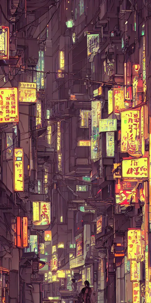 Image similar to a back alley in cyberpunk Tokyo by kirokaze