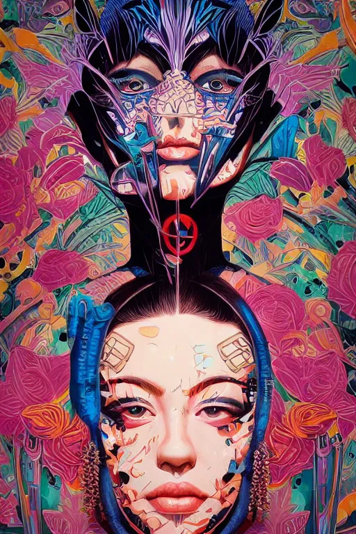 Image similar to Tristan Eaton, victo ngai, artgerm, evil playboy portrait