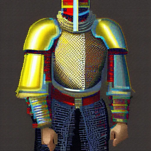 Prompt: Portrait of a knight, pixel art