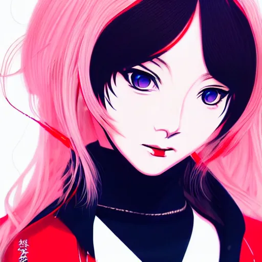 Image similar to Ann Takamaki from Persona 5, anime, elegant, 2d, ultra highly detailed, digital painting, smooth, sharp focus, artstation, portrait art by Ilya Kuvshinov