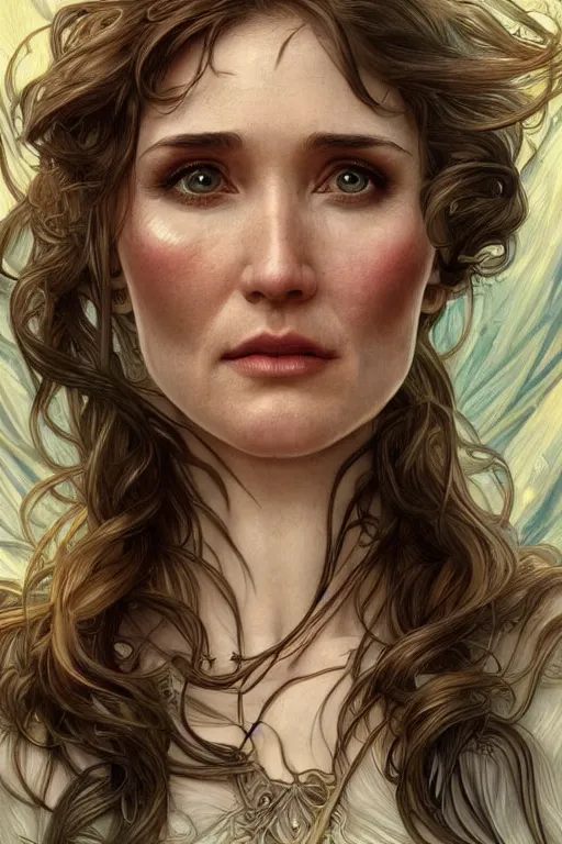 Prompt: carice van houten, anatomy, cute, fantasy, bright, intricate, elegant, highly detailed, digital painting, 4 k, hdr, concept art, smooth, sharp focus, illustration, art by artgerm and h r giger and alphonse mucha