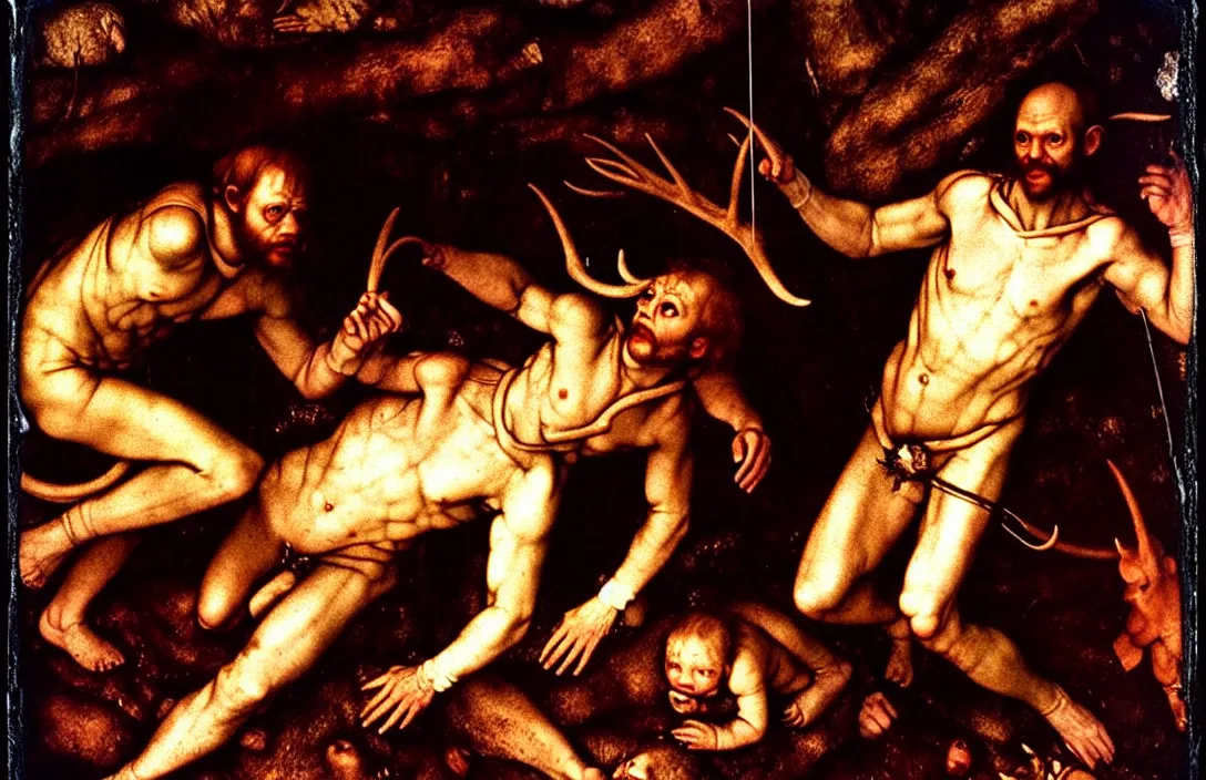 Image similar to a jocund baby faun altarpiece ambiguous transition from night into day focal point intact flawless ambrotype from 4 k criterion collection remastered cinematography gory horror film, ominous lighting, evil theme wow photo realistic postprocessing by hans holbein the younger by jan urschel