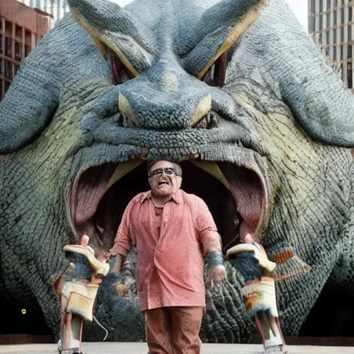 Image similar to toei productions kaiju danny devito as a giant monster. devitozilla