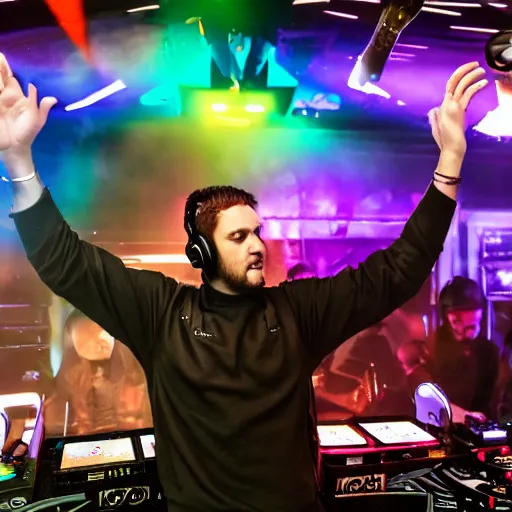 Prompt: halo on the dj decks