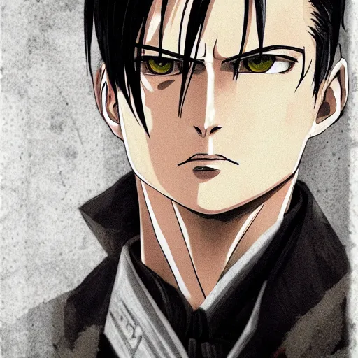 Prompt: portrait of Levi Ackerman from Attack on Titan