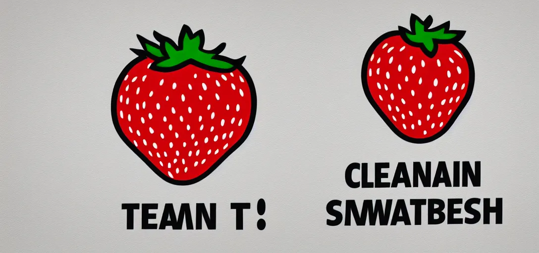 Image similar to Clean, sharp, vectorized sign warning that strawberries can suddenly combust, icon, trending, modern and minimalist