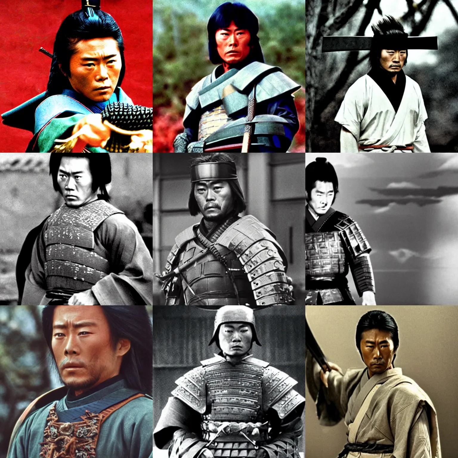 Prompt: still of a samurai from a kenji fukasaku movie