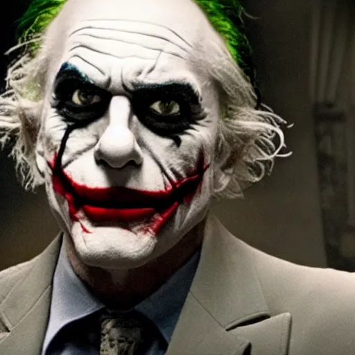 Image similar to stunning awe inspiring ( ( ( bernie sanders ) ) ) playing the joker movie still 8 k hdr atmospheric lighting