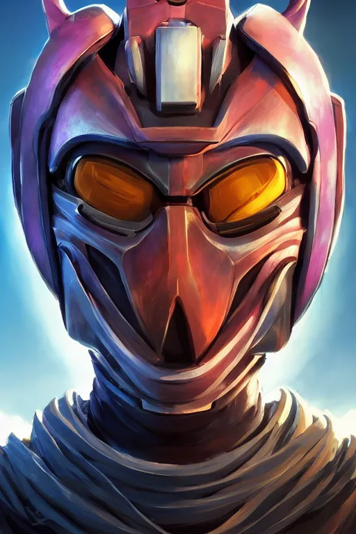 Image similar to epic mask helmet robot ninja portrait stylized as fornite style game design fanart by concept artist gervasio canda, behance hd by jesper ejsing, by rhads, makoto shinkai and lois van baarle, ilya kuvshinov, rossdraws global illumination radiating a glowing aura global illumination ray tracing hdr render in unreal engine 5