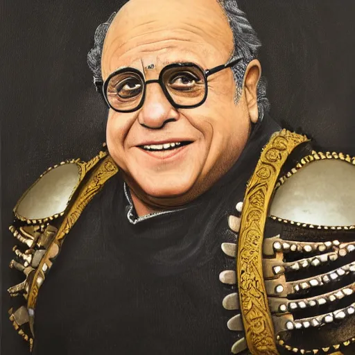 Prompt: portrait of Danny DeVito as a Roman centurion