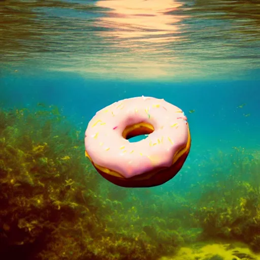 Image similar to donut under water sea , sunk deep water view , under water pictures