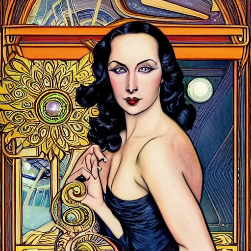 Prompt: a streamline moderne, art nouveau, multi - ethnic and multi - racial portrait in the style of boris groh, and in the style of donato giancola, and in the style of charles dulac. intelligent, expressive, very large eyes. symmetry, ultrasharp focus, dramatic lighting, photorealistic digital painting, intricate, elegant, highly detailed, symmetrical.