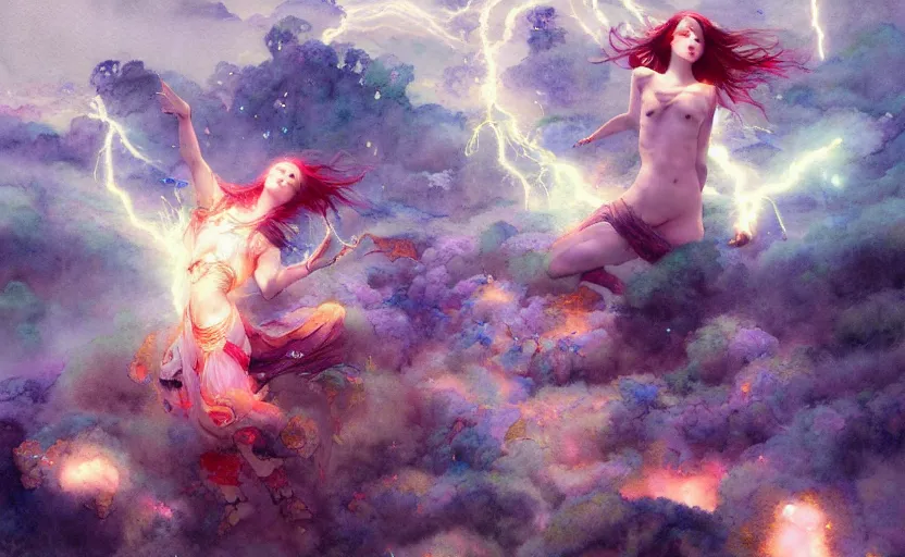 Image similar to the revenge of the lightning goddess, fantasy. intricate, amazing composition, colorful watercolor, by ruan jia, by maxfield parrish, by marc simonetti, by hikari shimoda, by robert hubert, by zhang kechun, illustration, gloomy