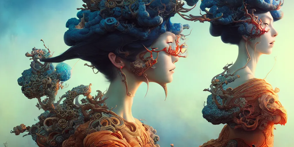 Image similar to illustrated by miyazaki by karol bak, james jean, tom bagshaw, rococo, sharp focus, trending on artstation, cinematic lighting, hyper realism, octane render, 8 k, hyper detailed, vivid, ultra detailed, highly detailed