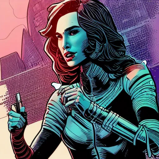 Image similar to portrait of gal gadot, by laurie greasley and james stokoe, 4 k, 8 k