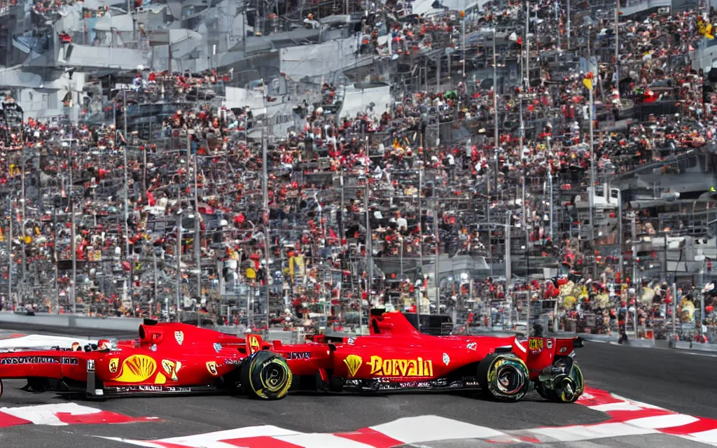 Prompt: ferrari formula one car, barcelona gp, dslr photography