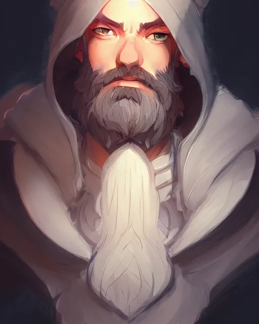 Image similar to portrait of a male cleric d & d, beard, fantasy, portrait shinkai makoto studio ghibli studio key hideaki anno sakimichan stanley artgerm lau rossdraws james jean marc simonetti elegant highly detailed digital painting artstation pixiv