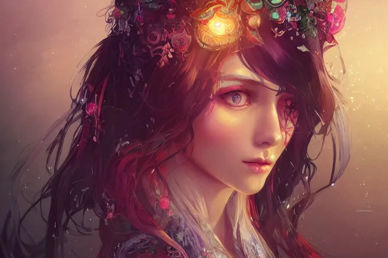 Image similar to a beautiful bohemian girl, intricate, highly detailed, digital painting,, official media, anime key visual, concept art, rich vivid colors, ambient lighting, sharp focus, illustration, art by wlop