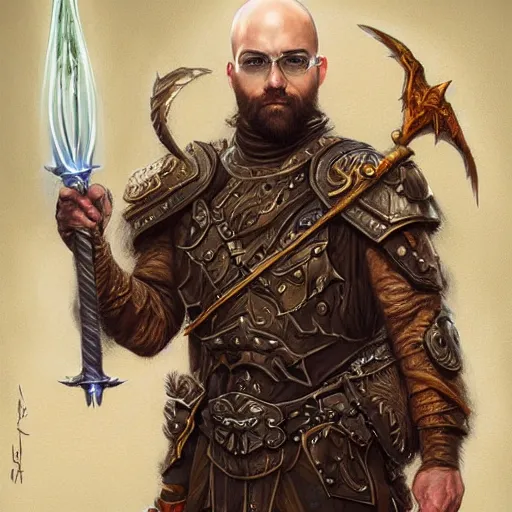 Image similar to Northernlion as a fantasy D&D character, portrait art by Donato Giancola and James Gurney, digital art, trending on artstation