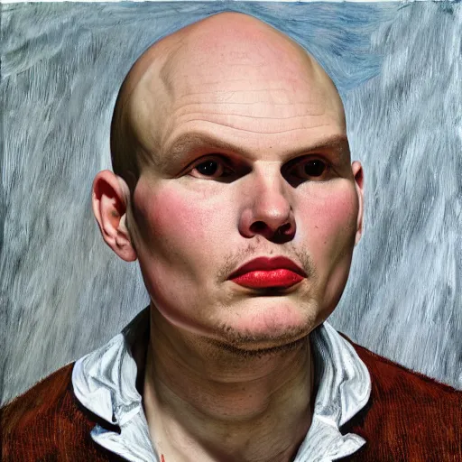 Image similar to high quality high detail painting by lucian freud, hd, billy corgan