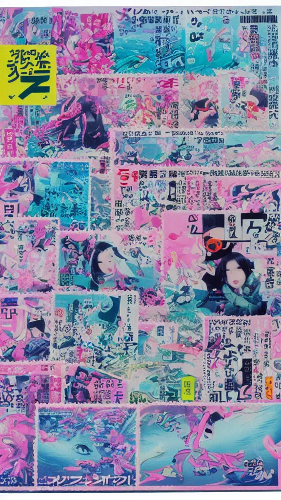 Prompt: japanese y 2 k ephemera, seapunk