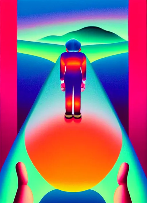 Image similar to entering the dream by shusei nagaoka, kaws, david rudnick, pastell colours, airbrush on canvas, cell shaded, 8 k