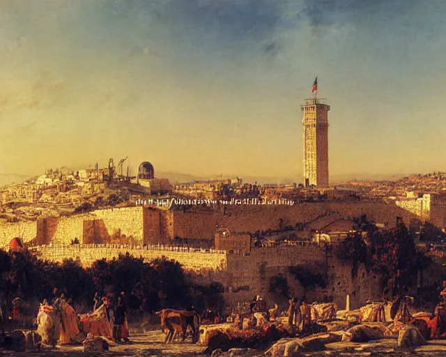 Image similar to vision of jerusalem by adolf hiremy hirschl