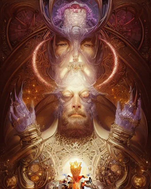 Image similar to a portrait of the hierophant, fantasy portrait made of fractals, ultra realistic, wide angle, intricate details, the fifth element artifacts, highly detailed by peter mohrbacher, hajime sorayama, wayne barlowe, boris vallejo, aaron horkey, gaston bussiere, craig mullins