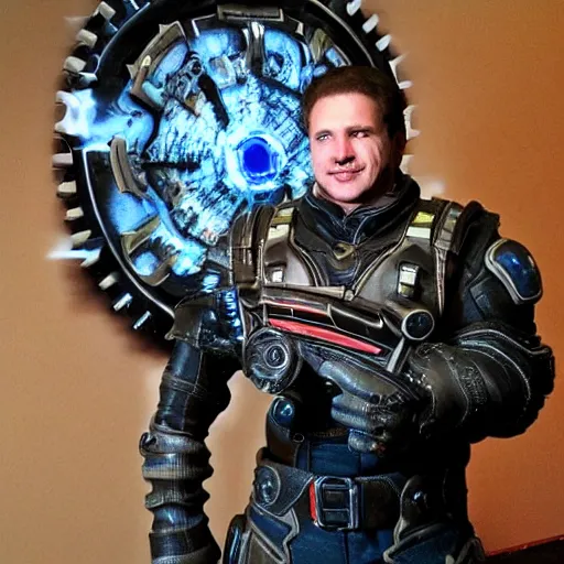 Image similar to markus phoenix from gears of war joining the rotary club