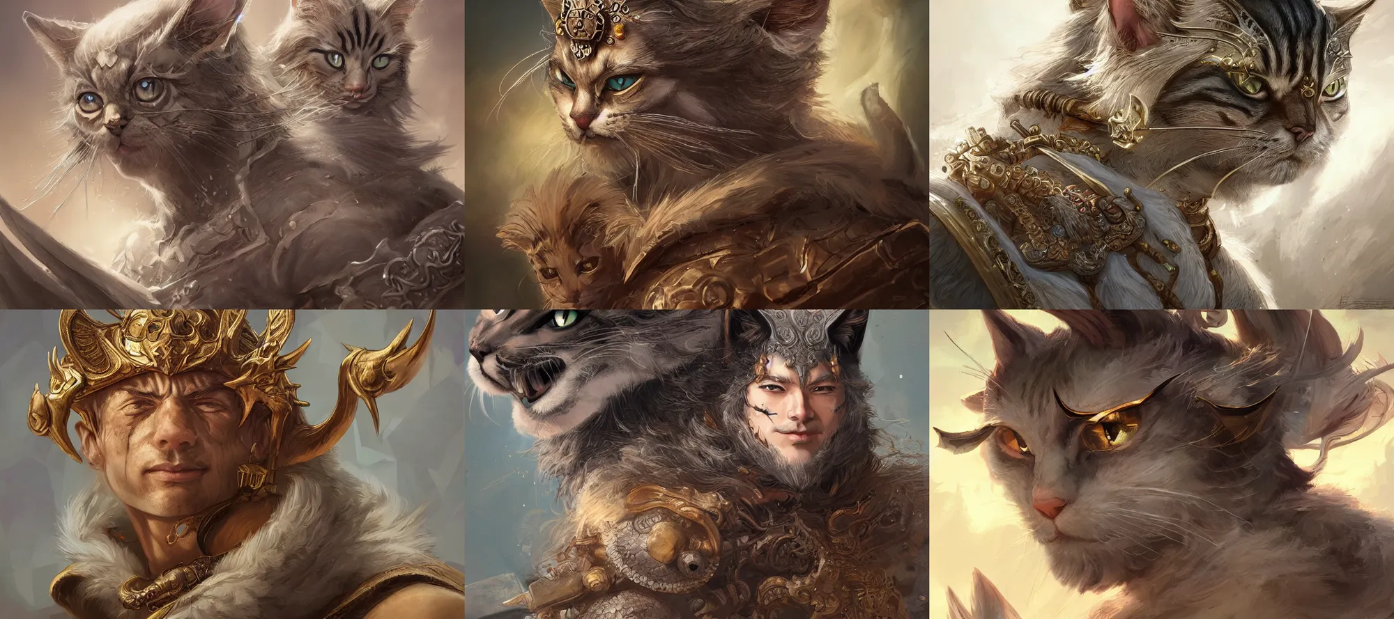 Image similar to A portrait of a god of cat ,D&D, fantasy, highly detailed, digital art, artstation, smooth, sharp focus, fantasy illustration, art by Peter Tang and artgem and Alina Ivanchenko and Hirokazu Yokohara and Kago Shintaro