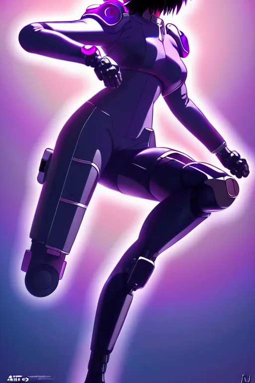 Prompt: a fullbody pose of motoko kusanagi riding futuristic motorbike, the major ghost in the shell : : stand alone complex, the laughing man, netflix : : by ilya kuvshinov, rossdraws, artgerm, sola digital arts, anti aliasing, raytracing : :