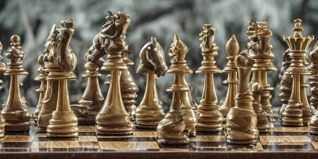 Image similar to photo taken of an epic intricate, ultra detailed, super realistic stop motion majestic gracious regal aristocratic gothic victorian chess created by weta workshop and tim burton, menacing, wide angle, full body shots, photorealistic, sharp focus, gloomy, extremely cold blueish colour temperature, 3 5 mm, f 1. 4, golden ratio
