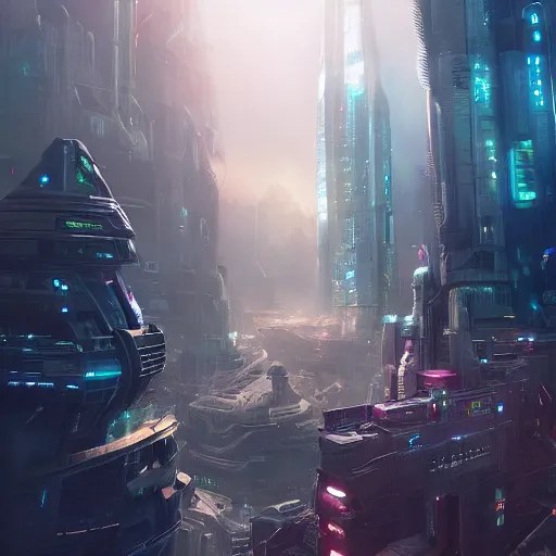 Image similar to sci fi city, 2 0 8 8, octane render / source, detailed, rossdraws, greg rutkowski, 8 k uhd, oil painting