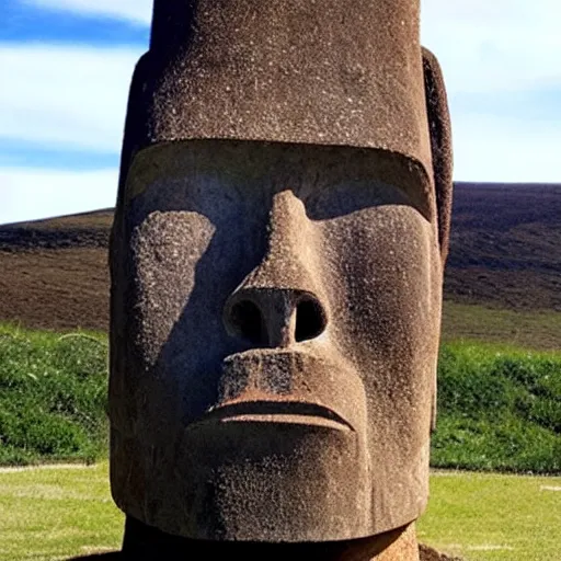 Prompt: elon musk as easter island statue