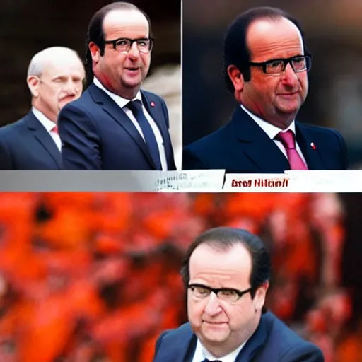 Image similar to François hollande is goku from dragon ball Z