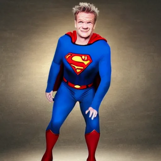 Image similar to gordon ramsey as superman